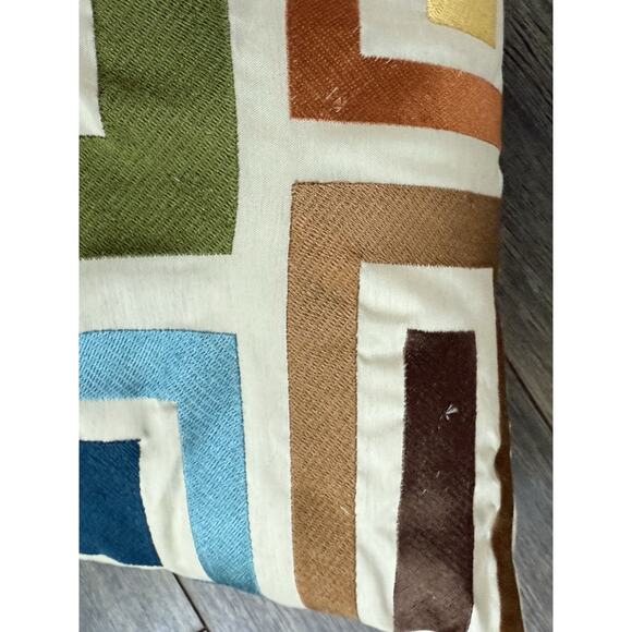 Pier One Mid Century Modern Pillow Geometric Mod Square Abstract Art Deco Retro - Picture 7 of 7